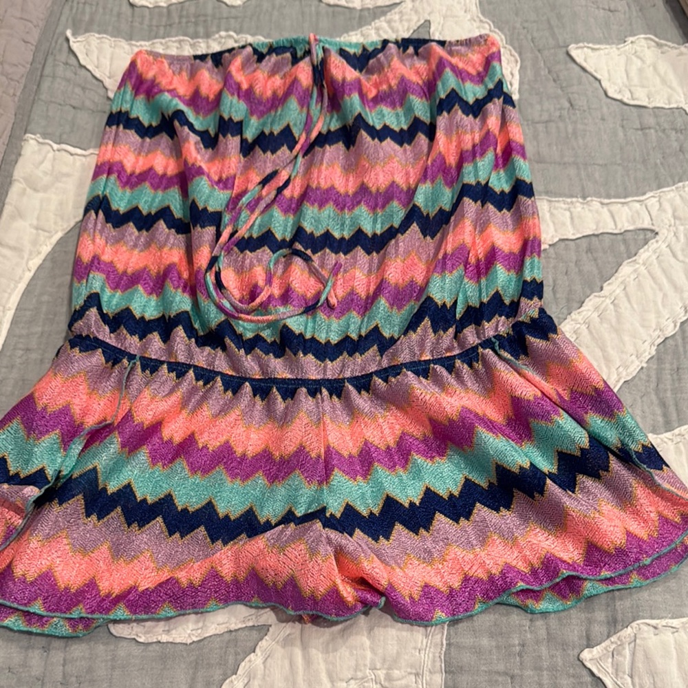 Colorful Chevron Patterned Beach Cover Up